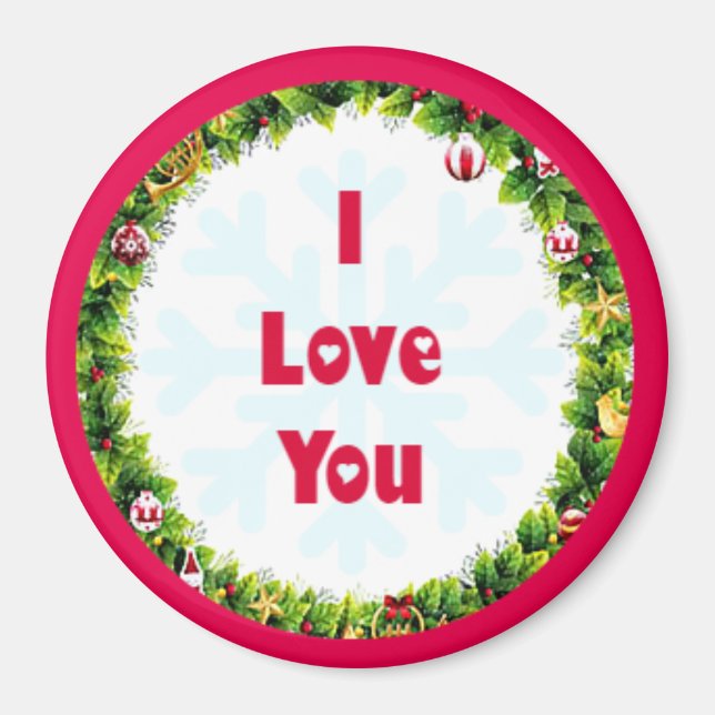 Aimant Je t'aime Noël (Devant)