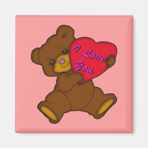 Aimant "Je t'aime" nounours