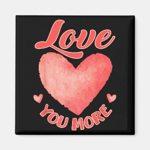 Aimant Je t'aime plus Mignon Saint-Valentin Aquarelle Cœu