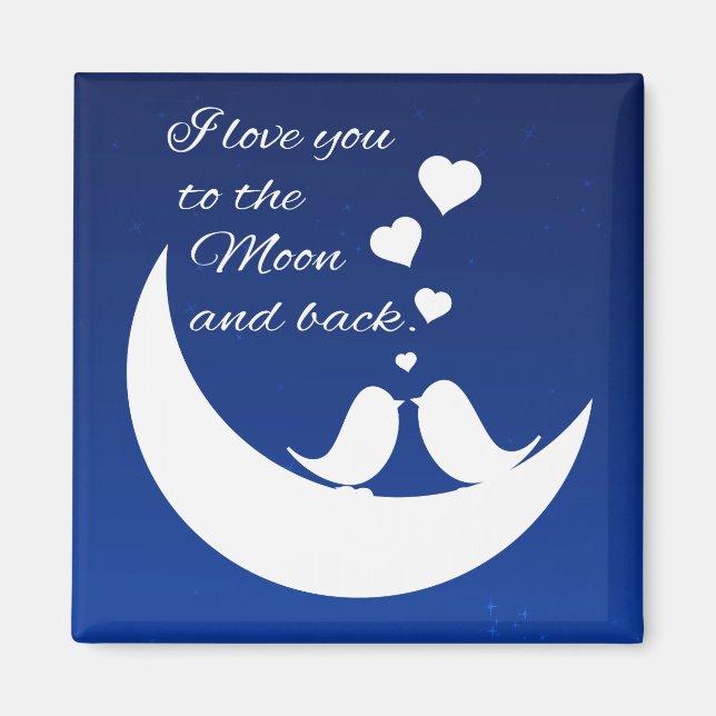 Aimant Je t'aime sur la Lune et de retour (Devant)