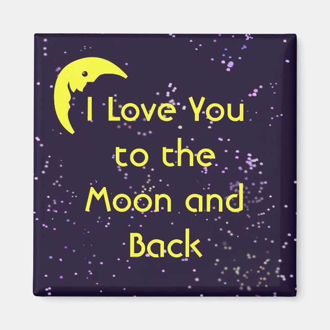 Aimant Je t'aime sur la Lune et de retour (Devant)