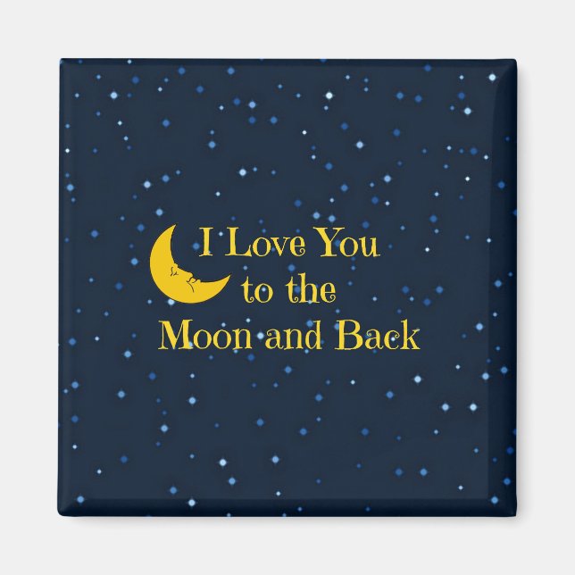 Aimant Je t'aime sur la Lune et de retour (Devant)