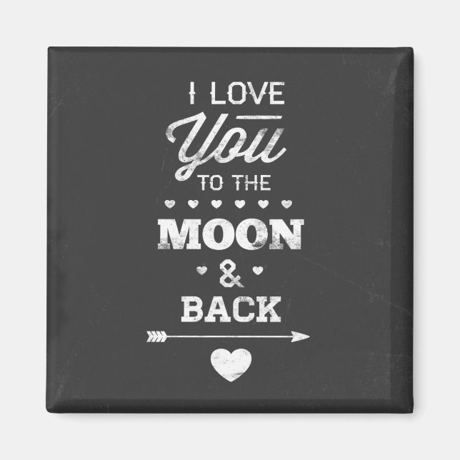 Aimant Je T'Aime Sur La Lune Et De Retour (Devant)