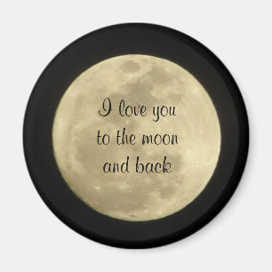 Aimant Je t'aime sur la lune et l'aimant arrière