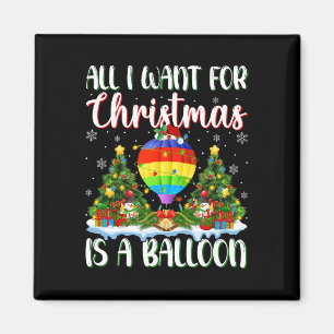 Aimant Je Veux Pour Noël Est Un Balloon Les Lumières Des 