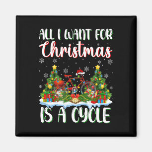 Aimant Je Veux Pour Noël Est Un Cycle Des Lumières Arbre