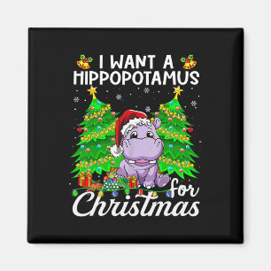 Aimant Je Veux Un Hippopotame Pour Les Lumières De Noël P