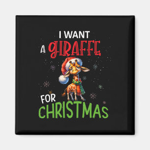 Aimant Je Veux Une Giraffe Pour Noël Drôle Mignonne Byby