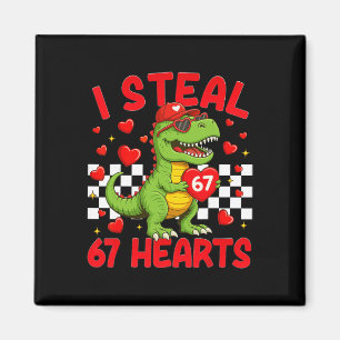 Aimant Je vole des cœurs 67 Saint-Valentin 67 Dinosaure T