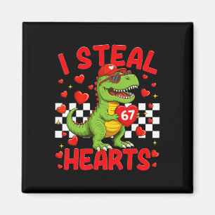 Aimant Je vole des cœurs 67 Saint-Valentin 67 Dinosaure T