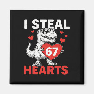 Aimant Je vole des cœurs 67 Saint-Valentin 67 Meme 6 7 T-