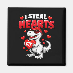 Aimant Je vole des cœurs T Rex Saint-Valentin 67 Meme 6 7