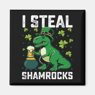 Aimant Je vole des trèfles T Rex dinosaure St Patrick's D