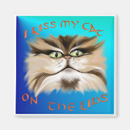 Aimant J'Embrasse Mon Chat Sur L'Aimant Des Lèvres