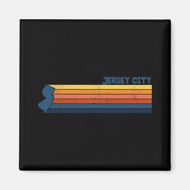 Aimant Jersey City New Jersey City Retro  (Devant)
