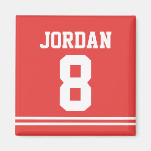 Aimant Jersey de football rouge avec nombre