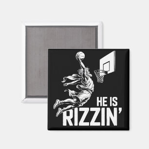 Aimant Jésus Basketball Il Est Drôle Rizzin' Chrétien