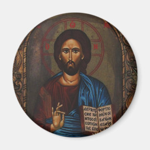 Aimant JÉSUS-CHRIST orthodoxe grec bizantin d'icône