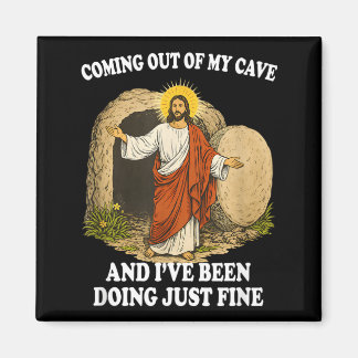 Aimant Jesus Coming Out of Cave Christian Faith Trendy