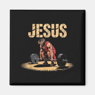 Aimant Jésus drôle de musculation humour chrétien de gym