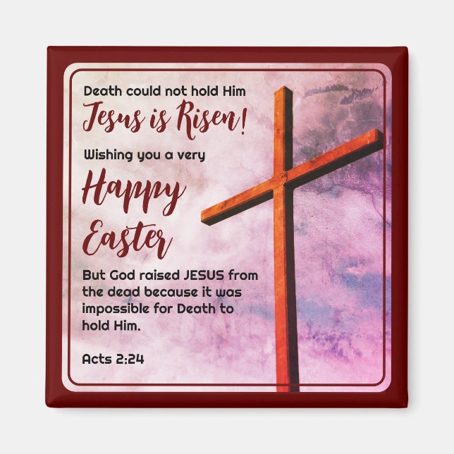 Aimant JÉSUS EST LA FÊTE chrétienne DE Pâques RISEN (Devant)