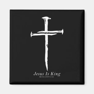 Aimant Jésus Est Le Roi Funny Cross Nails Christian