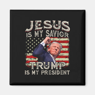 Aimant Jésus Est Mon Sauveur Trump Est Mon Président Amér