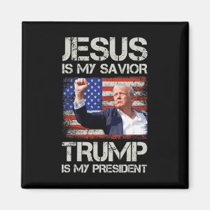 Aimant Jésus Est Mon Sauveur Trump Est Mon Président Amér