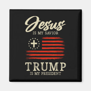 Aimant Jésus est mon sauveur Trump est mon président Drap