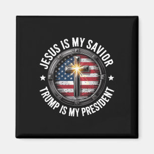 Aimant Jésus est mon sauveur Trump mon président chrétien