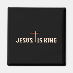 Aimant Jésus Est Roi Croix Dieu Chrétien Graphique