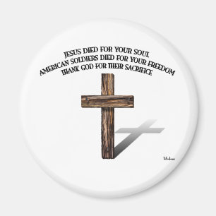 Aimant Jésus et les soldats américains avec croix robuste