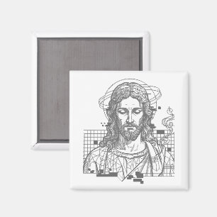 Aimant Jésus Grille Rétro Roi des Rois Apocalypse 19:16