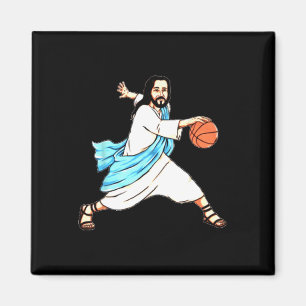 Aimant Jésus Jouer Basket Fun Noël