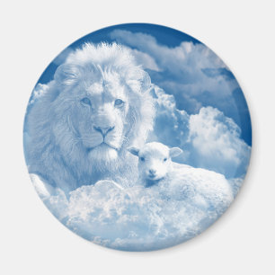 AIMANT JÉSUS L'AGNEAU ET JÉSUS LE LION
