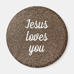 Aimant Jesus Love You Personnaliser Faux Parties scintill