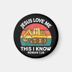 Aimant Jésus M'Aime Ceci Je Connais Excavateur Christian