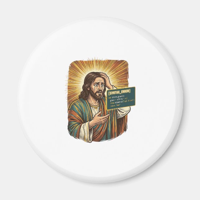 Aimant Jésus pleurant Erreur de syntaxe Codage Programmeu (Devant)