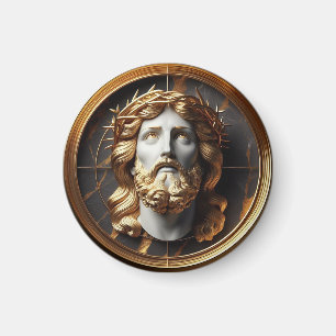 Aimant Jésus regardant dans les cieux avec Rencontre Divi