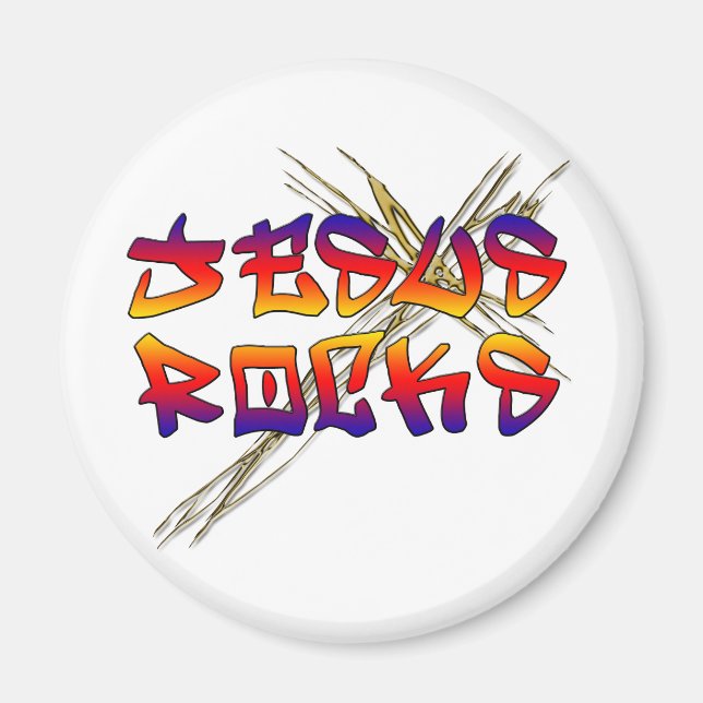 Aimant Jesus Rocks Christian (Devant)
