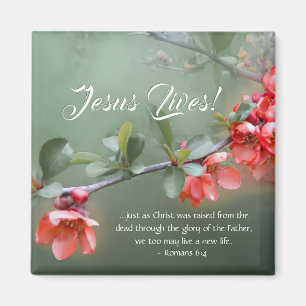 Aimant Jésus Vit Des Fleurs De Printemps Bible Verse Pâqu
