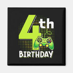 Aimant Jeu d'anniversaire 4 ans Vieux jeu vidéo amusant B