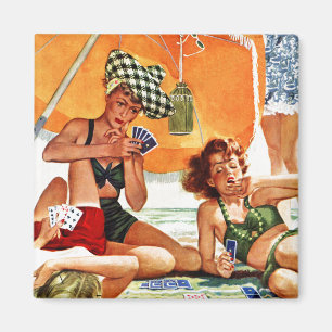 Aimant Jeu de carte à la plage par Alex Ross