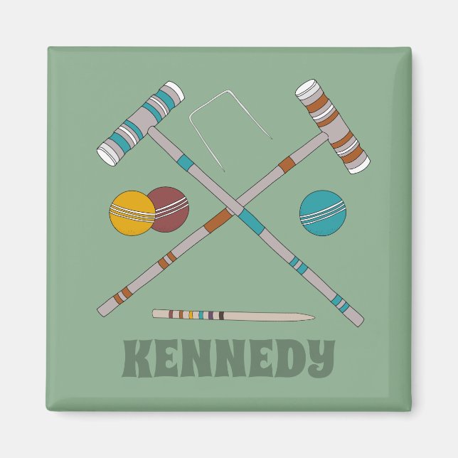 Aimant Jeu de Croquet Jade Green Personnalisé (Devant)