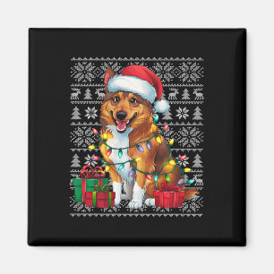 Aimant Jeu de Noël style laide norvégien Elkhound Chien C
