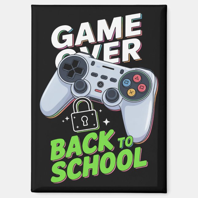 Aimant Jeu De Retour À L'École Funky Première Journée Éco (Recto)