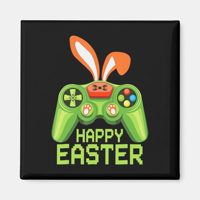 Aimant Jeu Vidéo Pâques Bunny Gaming Contrôleur Gamer Bo (Devant)