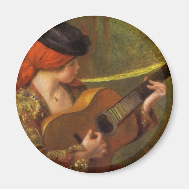 Aimant Jeune Espagnole avec guitare par Pierre Renoir (Devant)
