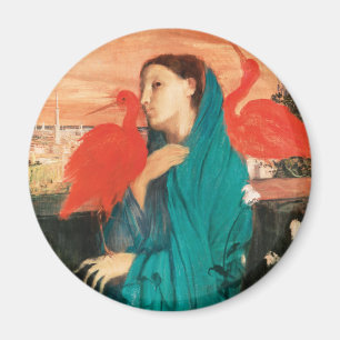 Aimant Jeune femme avec Ibis Fine Art par Edgar Degas