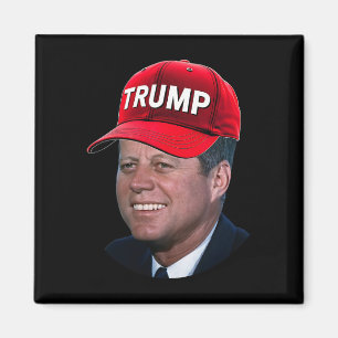Aimant Jfk portant un chapeau Trump drôle John F Kennedy